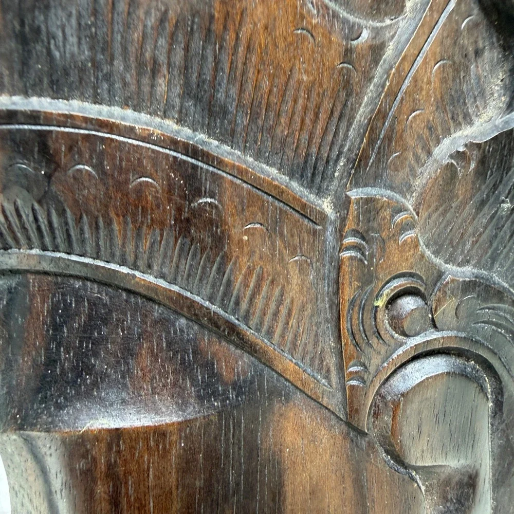 Vintage Hand Carved Wood Balinese Romantic Couple Wall Art Plaque‎ Sculpture 12